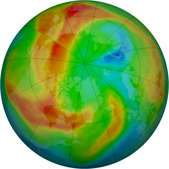 Arctic ozone map for 25 February 2011